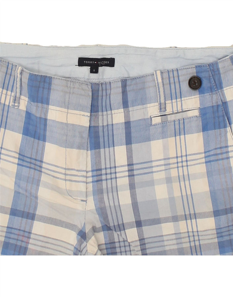 TOMMY HILFIGER Womens Hot Pants US 6 Medium W32  Blue Plaid Cotton | Vintage Tommy Hilfiger | Thrift | Second-Hand Tommy Hilfiger | Used Clothing | Messina Hembry 