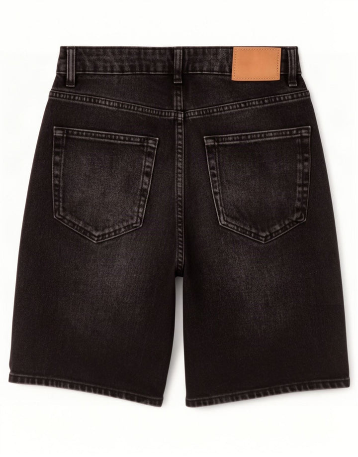 Zara Mens Denim Shorts EU 40 Medium W30 Black Cotton