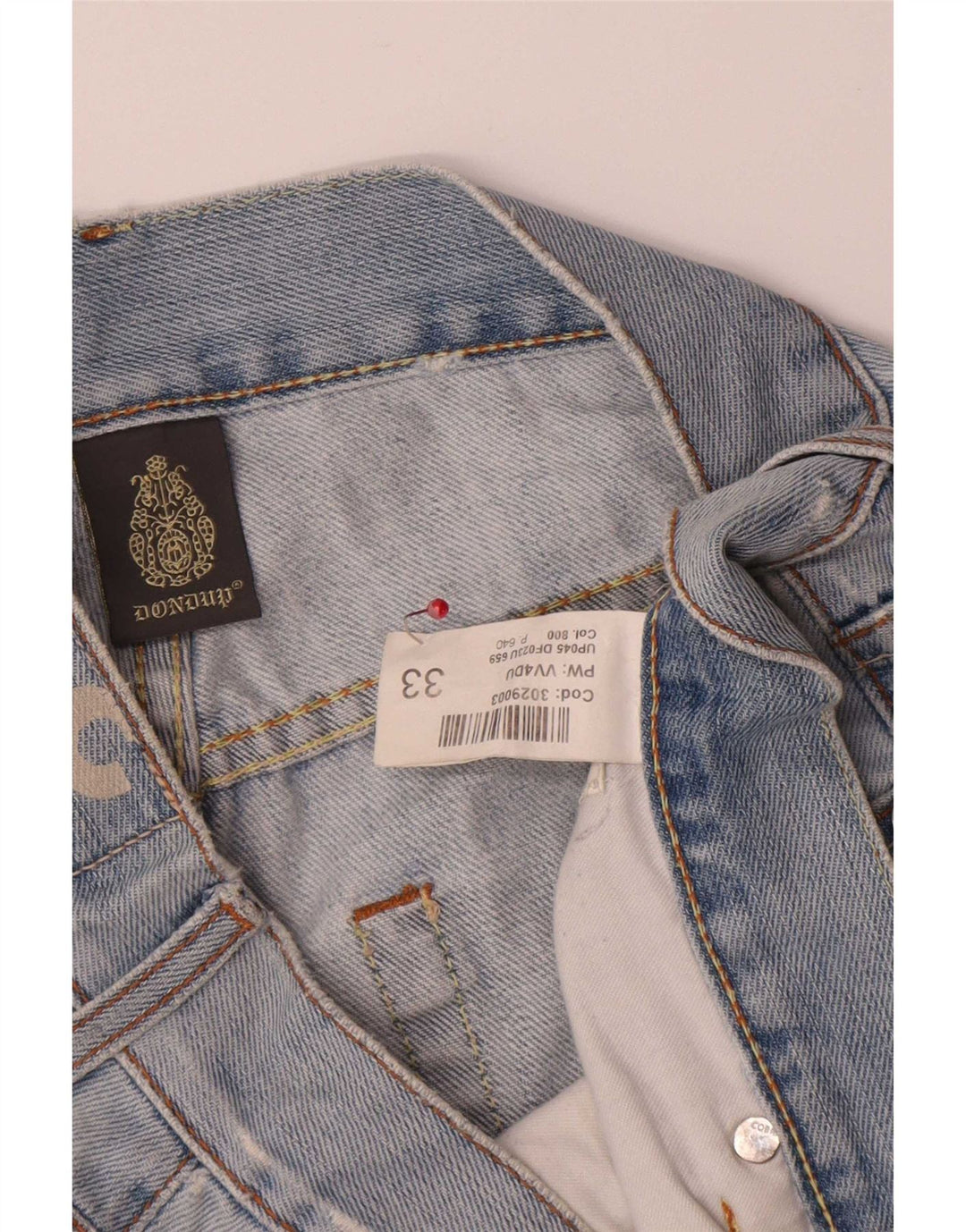 Dondup Mens Distressed Denim Shorts W33 Medium Blue Cotton