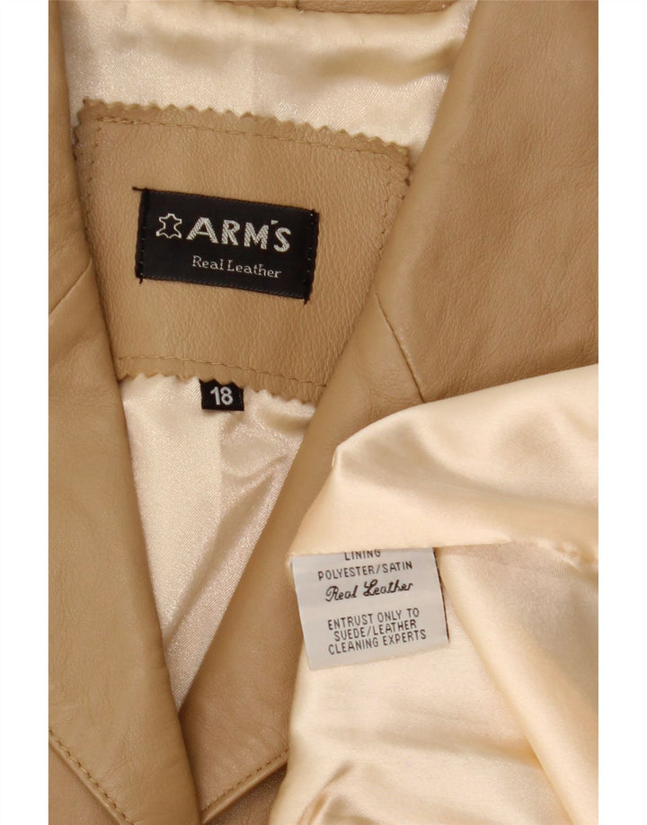 ARM'S Womens Leather Jacket UK 18 XL Beige Leather Vintage ARM'S and Second-Hand ARM'S from Messina Hembry 