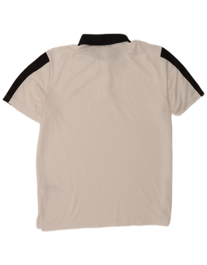 Adidas Mens Polo Shirt Large White Colourblock Polyester