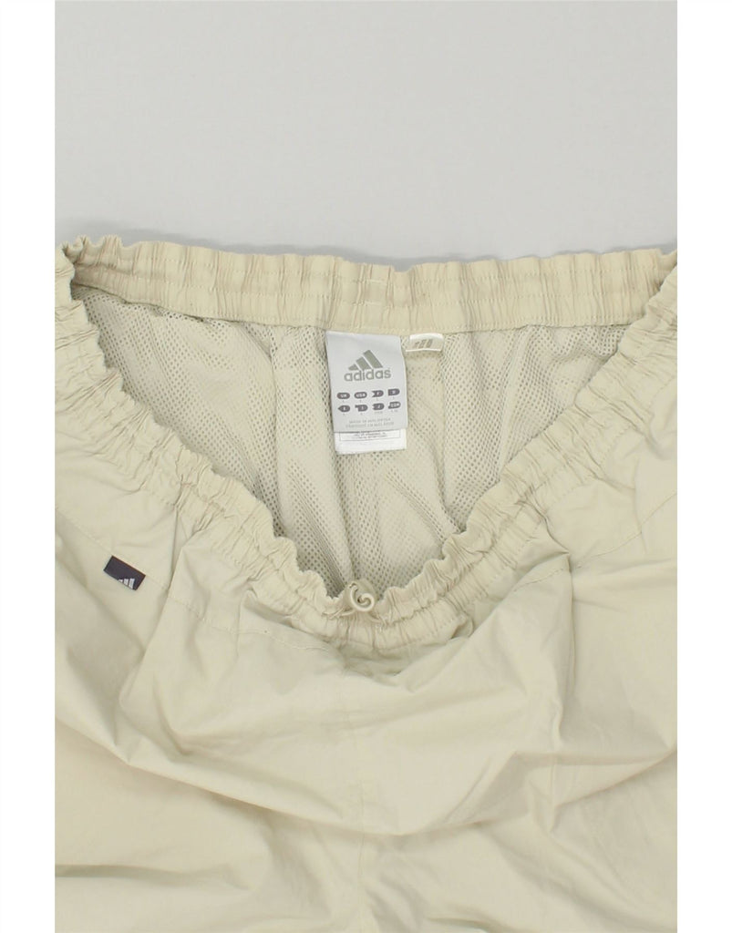 ADIDAS Mens Crop Tracksuit Trousers Large Beige Polyester | Vintage Adidas | Thrift | Second-Hand Adidas | Used Clothing | Messina Hembry 