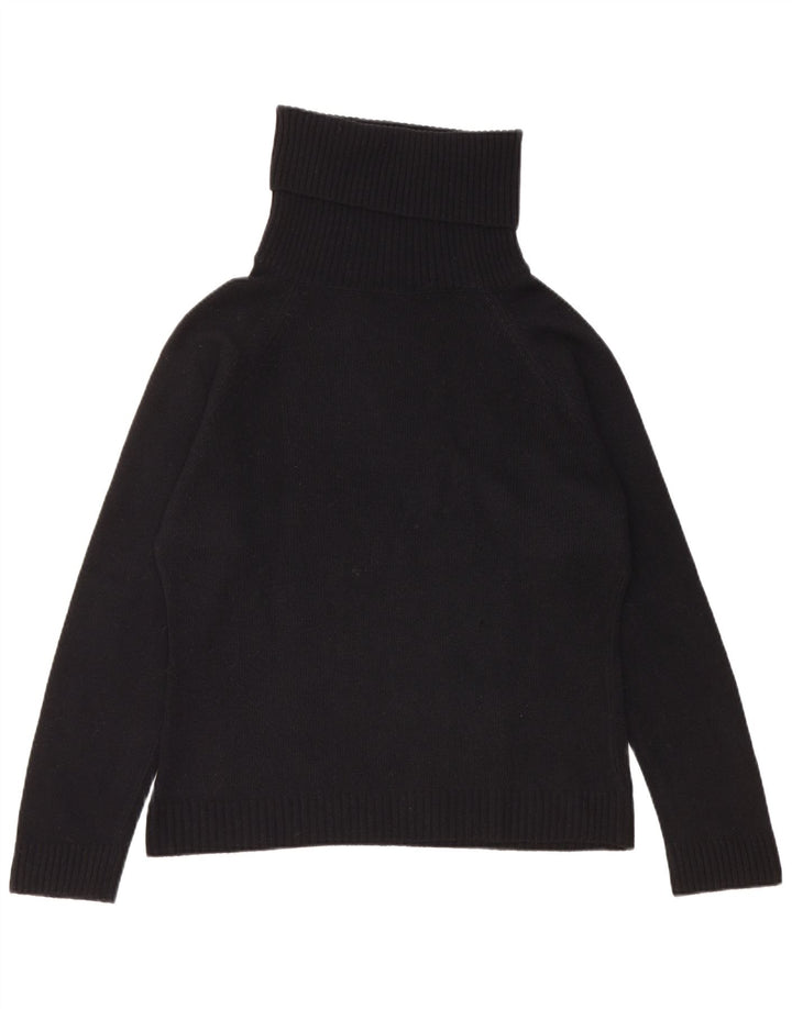 Benetton Womens Roll Neck Jumper Sweater UK 16 Large Black Virgin Wool