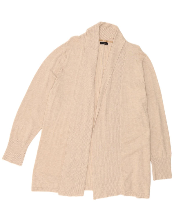 M&Co Womens Longline Open Cardigan Sweater UK 20 2XL Beige Viscose