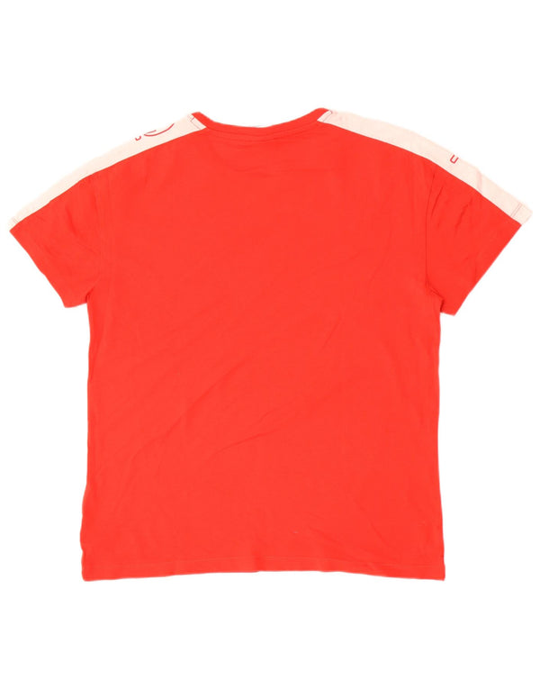 Champion Mens Graphic T-Shirt Top Large Red Colourblock
