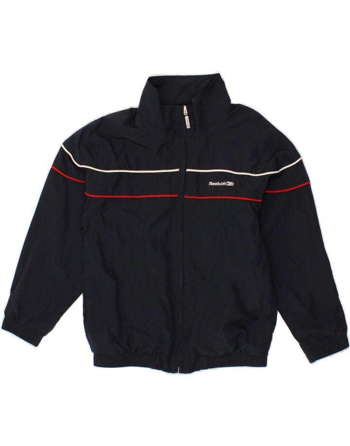 REEBOK Boys Tracksuit Top Jacket 10-11 Years Navy Blue Polyester Vintage Reebok and Second-Hand Reebok from Messina Hembry 