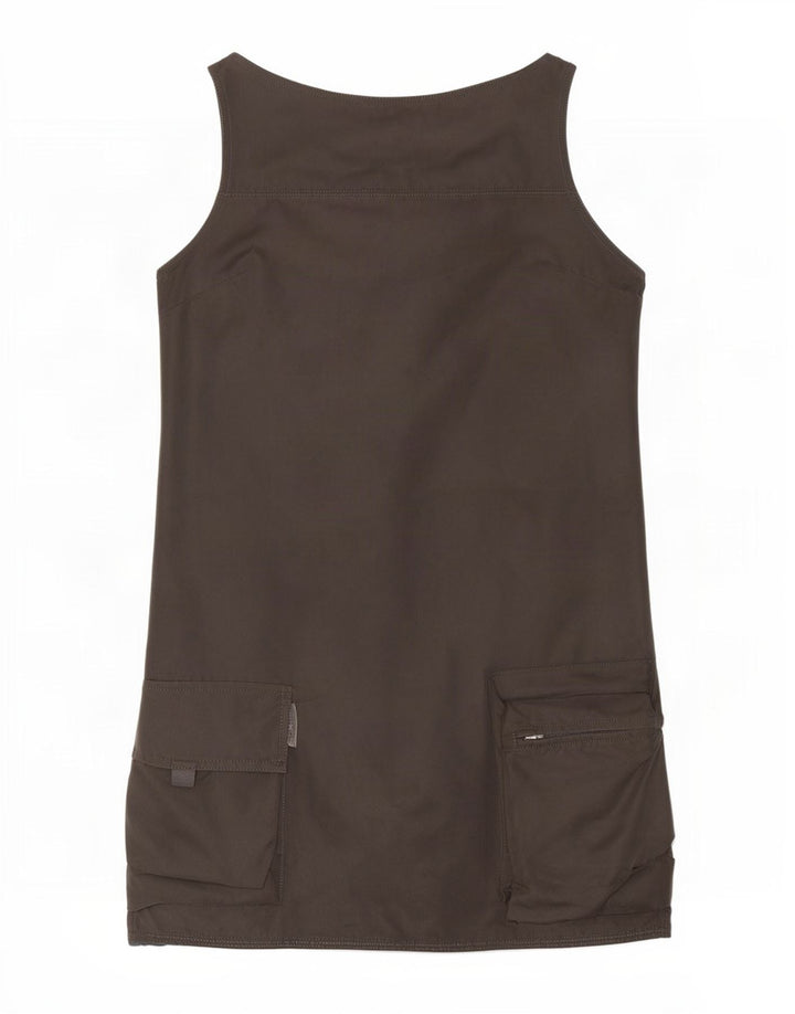Krizia Jeans Womens Sleeveless Shift Dress UK 12 Medium Grey Cotton
