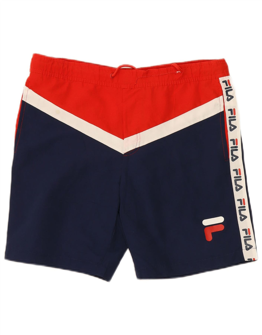 Fila Mens Graphic Swimming Shorts Small  Blue Colourblock Polyester