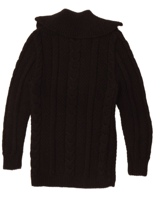 Vintage Womens Polo Neck Jumper Sweater UK 10 Small Black