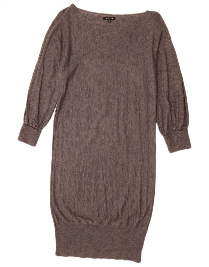 Massimo Dutti Womens Jumper Dress UK 10 Small Grey Wool