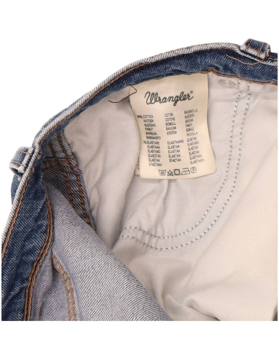 WRANGLER Mens Regular Fit Straight Jeans W34 L30  Blue Cotton
