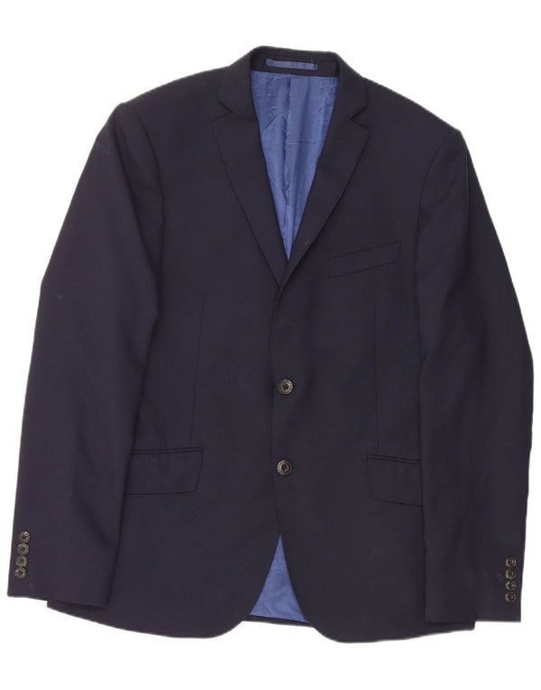 Marks & Spencer Mens 2 Button Slim Blazer Jacket UK 40 Medium Navy Blue