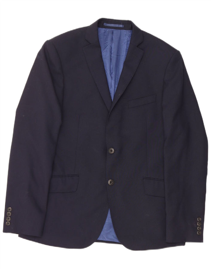 Marks & Spencer Mens 2 Button Slim Blazer Jacket UK 40 Medium Navy Blue