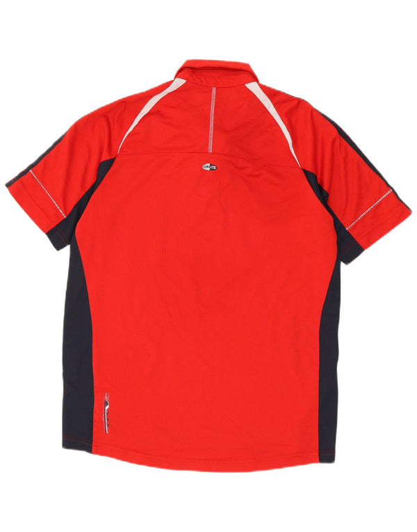 Adidas Mens Clima 365 Polo Shirt Medium Red Colourblock Polyester