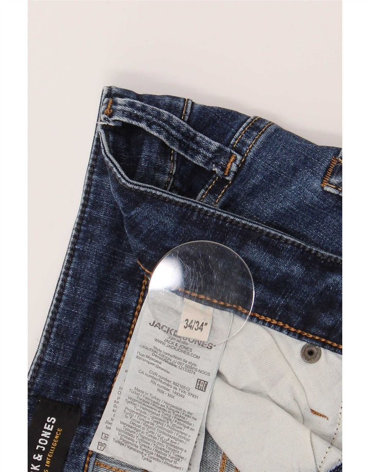 Jack & Jones Mens GLENN Slim Jeans W34 L34 Blue Cotton