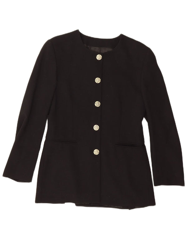 Collection Womens 5 Button Blazer Jacket IT 44 Medium Black Wool