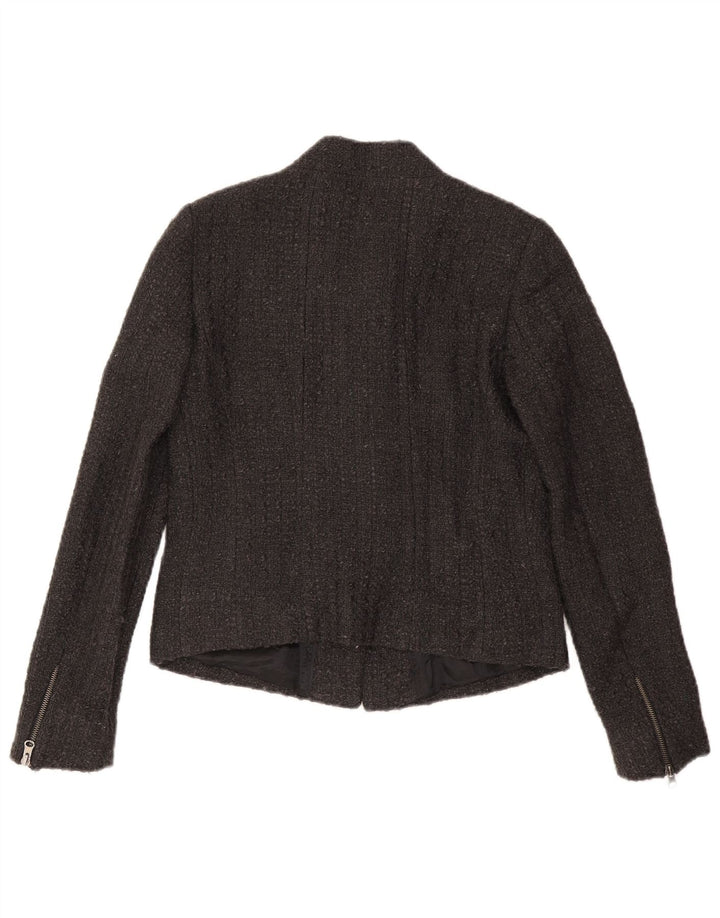 Massimo Dutti Womens Blazer Jacket EU 40 Medium Grey Wool