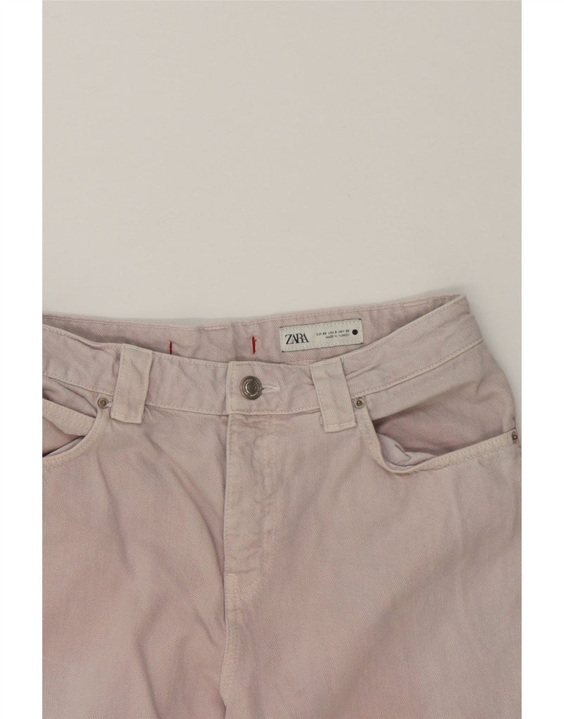 ZARA Womens High Rise Crop Loose Jeans Eu 38 Small W30 L26 Purple Cotton Vintage Zara and Second-Hand Zara from Messina Hembry 