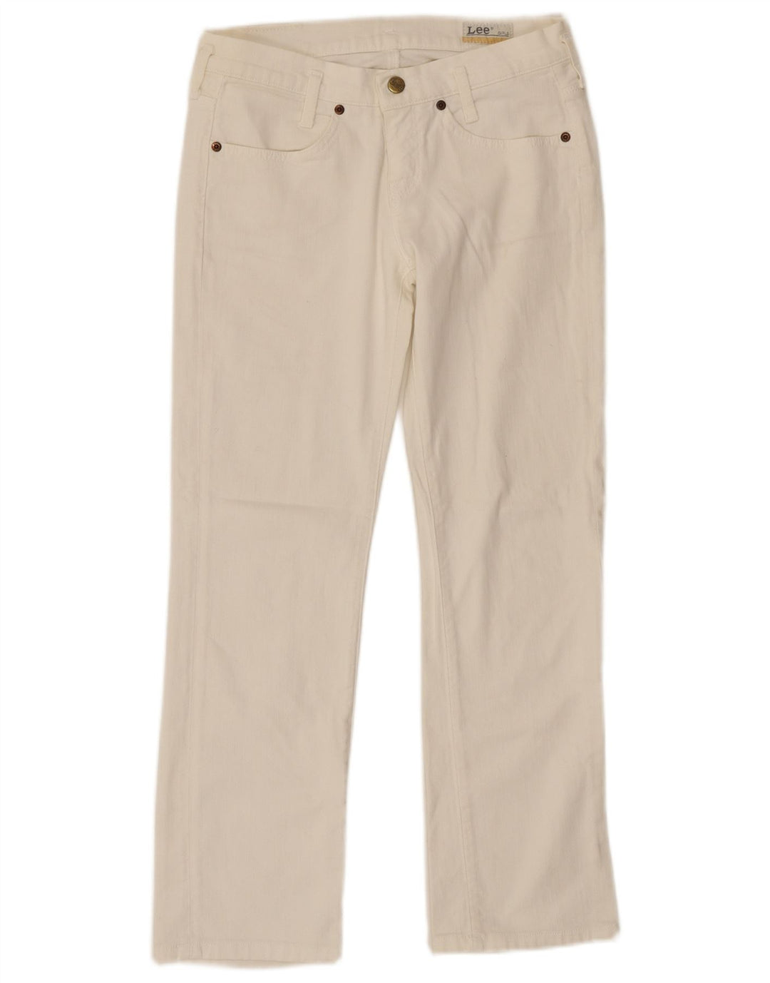 LEE Girls Lilly Straight Jeans 14-15 Years W28 L26 White Cotton