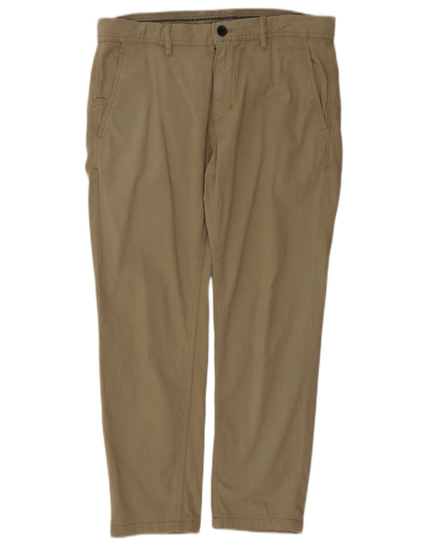 Zara Mens Slim Chino Trousers EU 40 Medium W31 L26 Khaki Cotton
