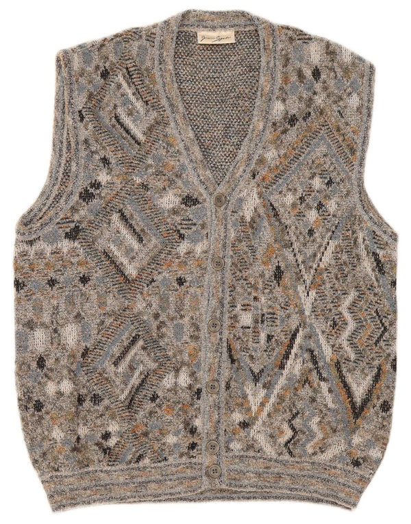Gianni Sgarbi Mens Cardigan Sweater IT 48 Medium Multicoloured Geometric