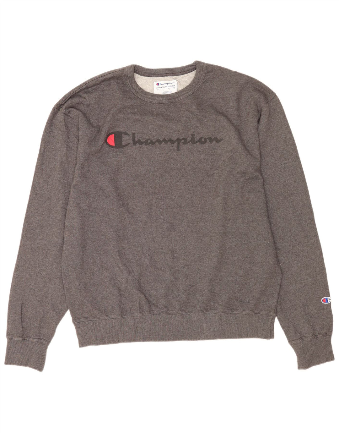 Champion Mens Graphic Sweatshirt Jumper Large Grey Cotton