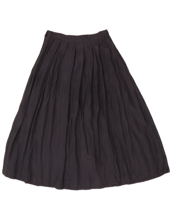 Stefanel Womens High Waist Pleated Skirt IT 42 Medium W26 Black Viscose