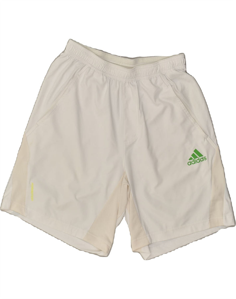 ADIDAS Mens Climacool Graphic Sport Shorts Medium White Colourblock Vintage Adidas and Second-Hand Adidas from Messina Hembry 