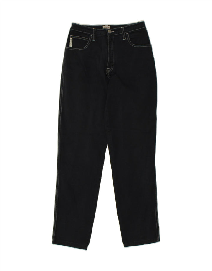 ARMANI Womens Tapered Casual Trousers W27 L27 Navy Blue Cotton | Vintage Armani | Thrift | Second-Hand Armani | Used Clothing | Messina Hembry 