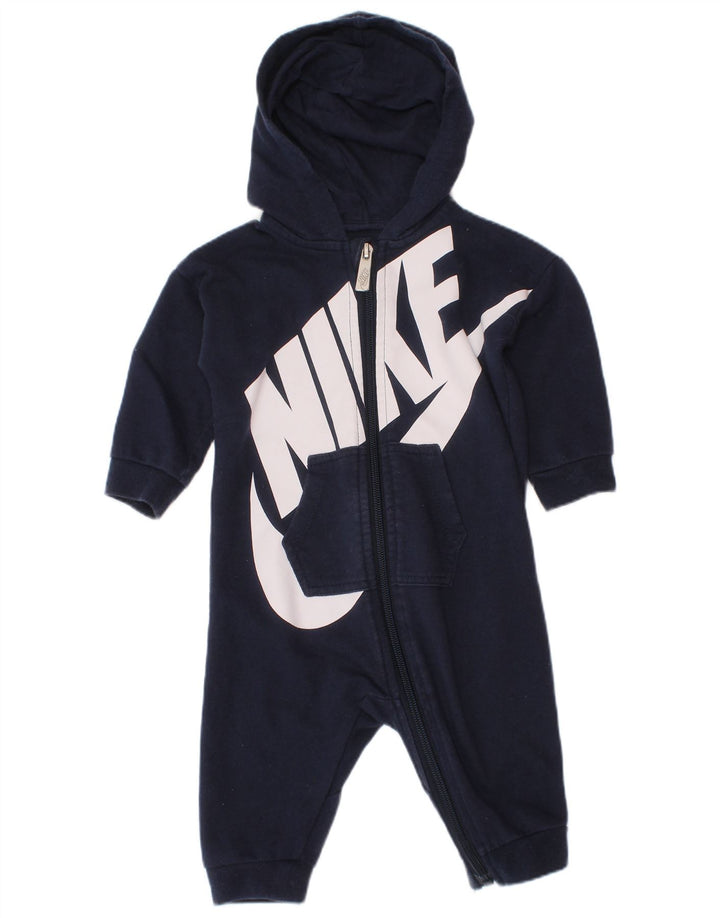 Nike Baby Boys Graphic Hooded Jumpsuit 6-9 Months Navy Blue