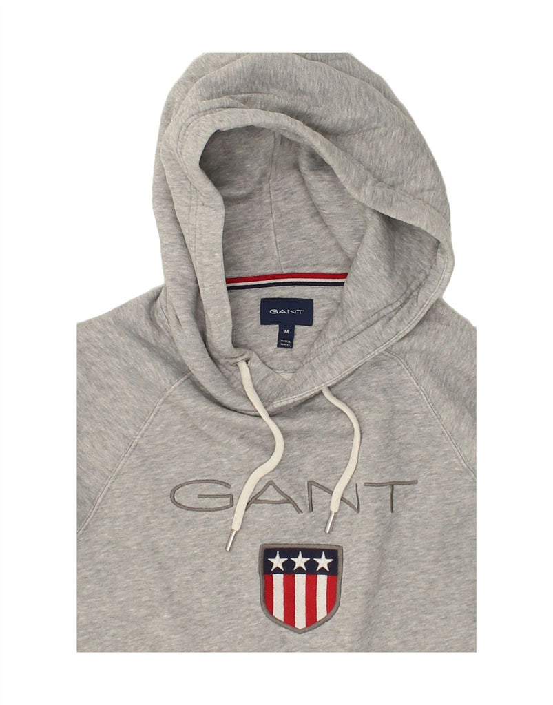 GANT Mens Graphic Hoodie Jumper Medium Grey Cotton | Vintage Gant | Thrift | Second-Hand Gant | Used Clothing | Messina Hembry 