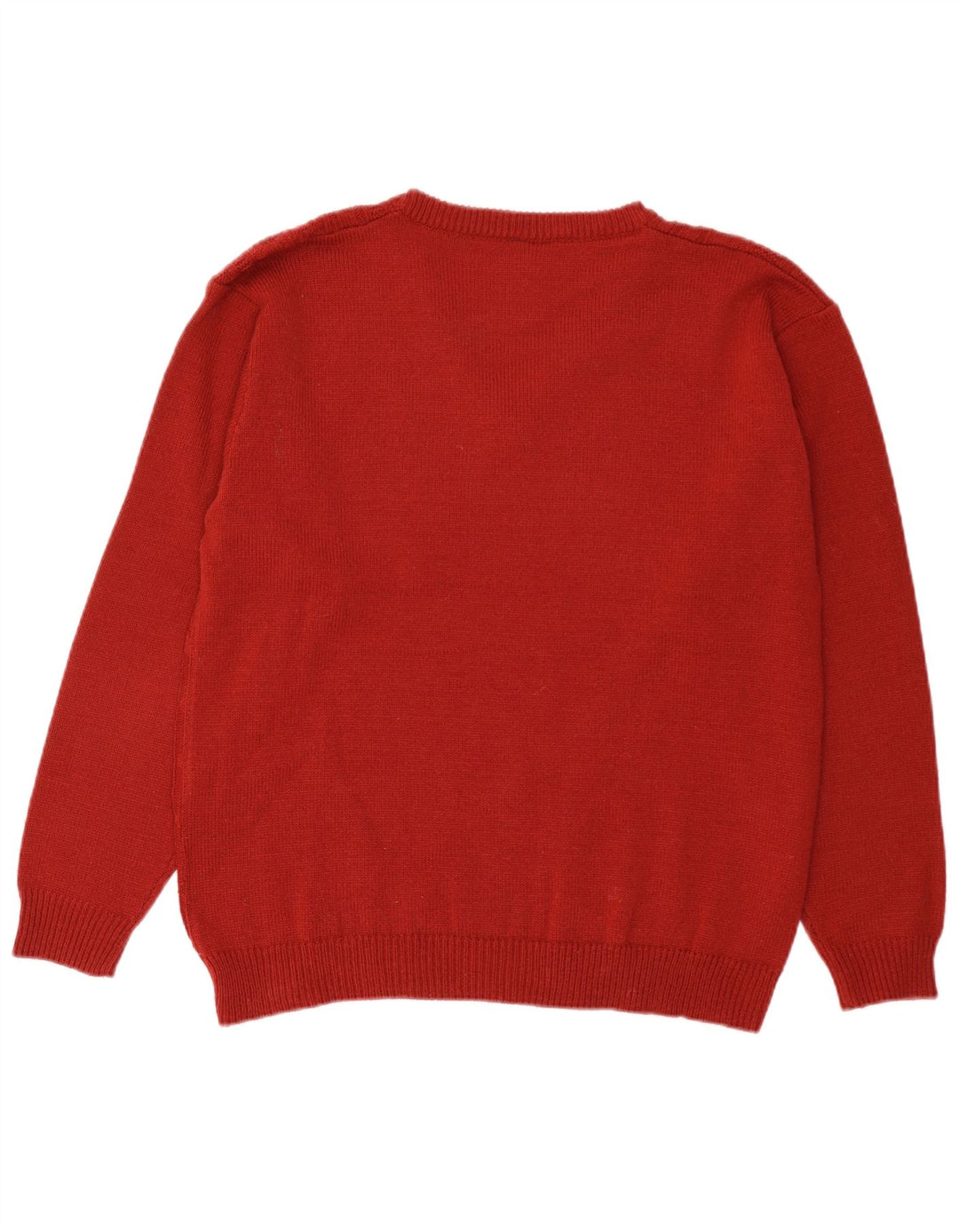 Jacques Lorant Mens V-Neck Jumper Sweater UK 38/40 Medium Red Polyacrylic
