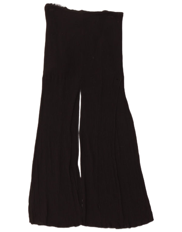 Zara Womens Wide Leg Casual Trousers Small W26 L37 Black