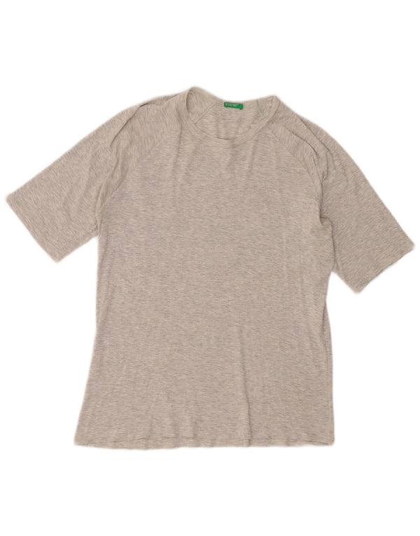 Benetton Womens T-Shirt Top UK 12 Medium Grey Flecked