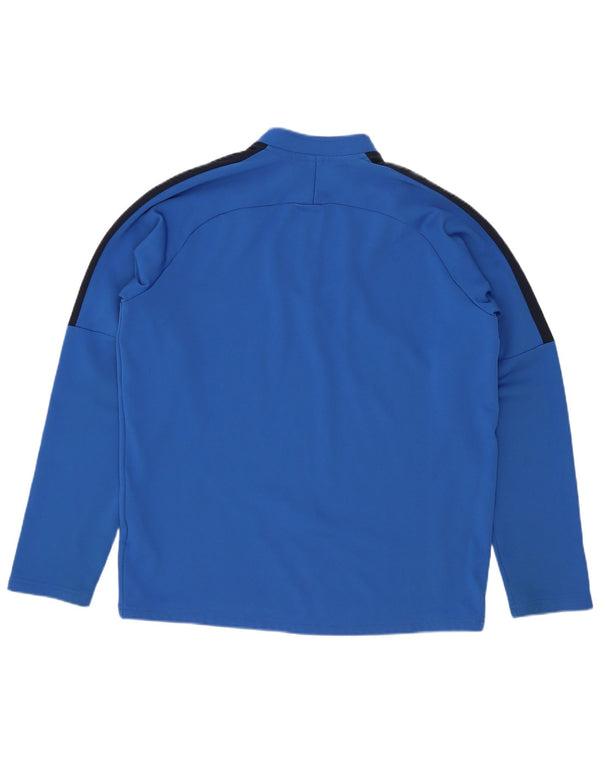 Nike Boys Zip Neck Pullover Tracksuit Top 13-14 Years XL Blue Colourblock