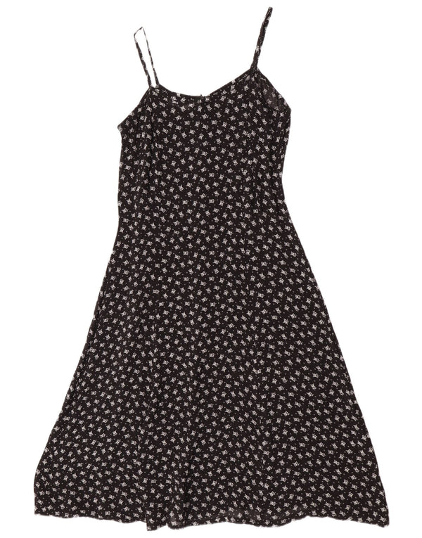 Atos Lombardini Womens See Through Slip Dress UK 12 Medium Black Floral