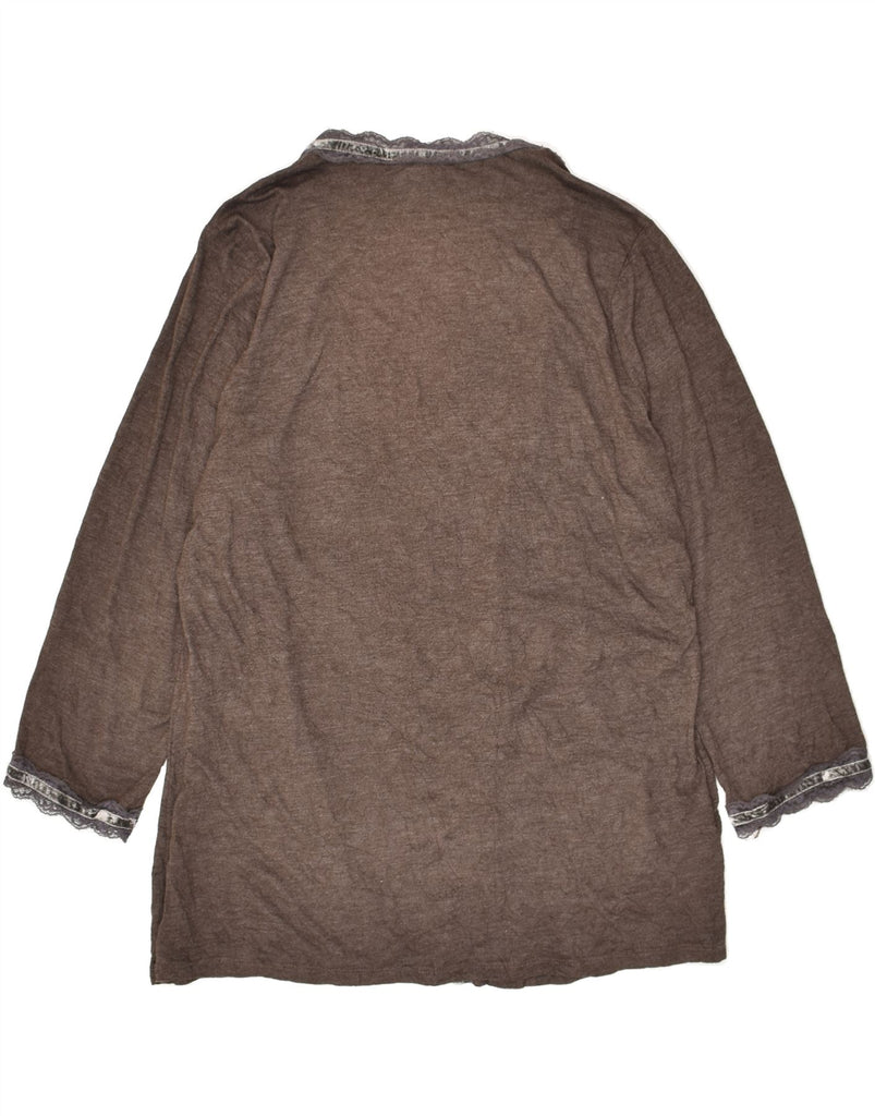 LAURA ASHLEY Womens Cardigan Sweater UK 16 Large Brown Viscose | Vintage Laura Ashley | Thrift | Second-Hand Laura Ashley | Used Clothing | Messina Hembry 