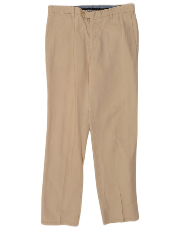 Boggi Mens Milano Slim Chino Trousers IT 50 Large W32 L32 Beige Cotton