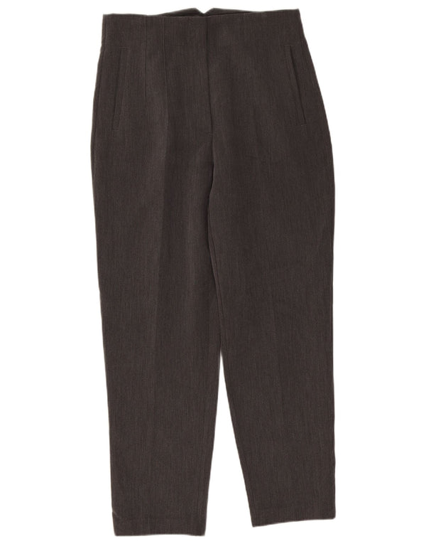Zara Womens High Waist Suit Trousers Large W30 L26 Grey Polyester