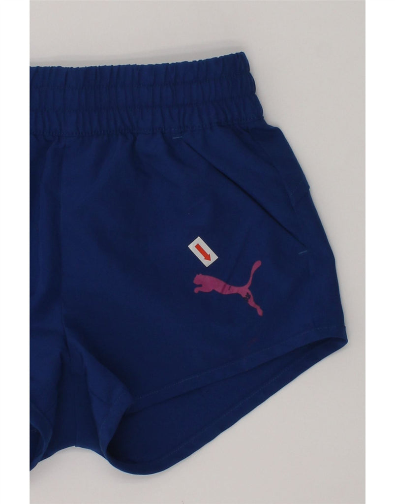 PUMA Girls Sport Shorts 7-8 Years Navy Blue Polyester | Vintage Puma | Thrift | Second-Hand Puma | Used Clothing | Messina Hembry 