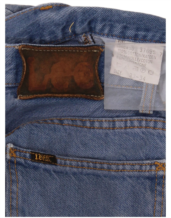 LEE Mens Chicago Straight Jeans W33 L34 Blue Cotton