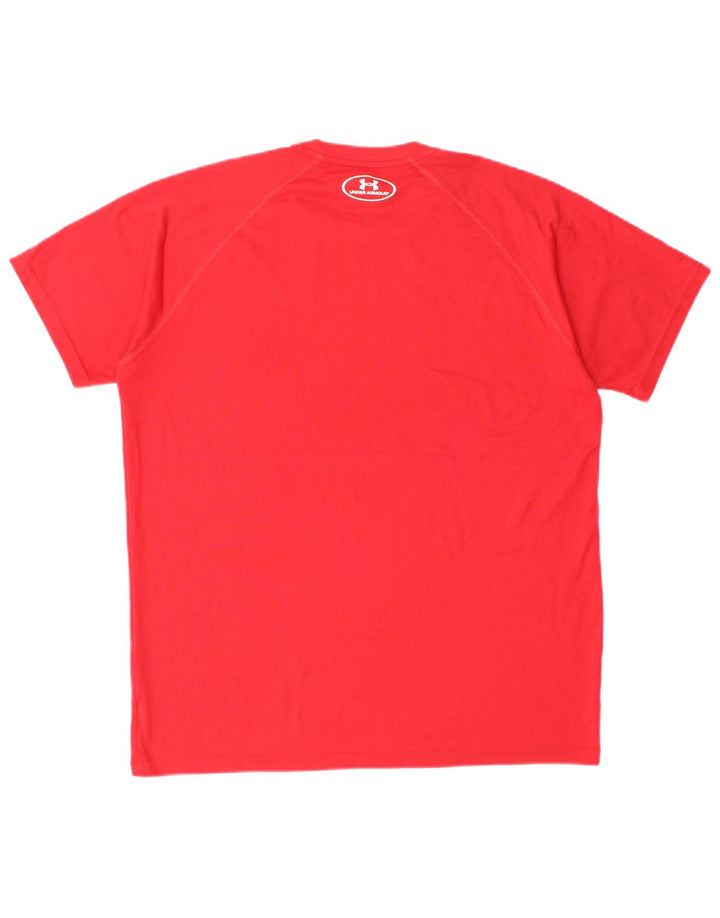 UNDER ARMOUR Mens Heat Gear T-Shirt Top Small Red Polyester