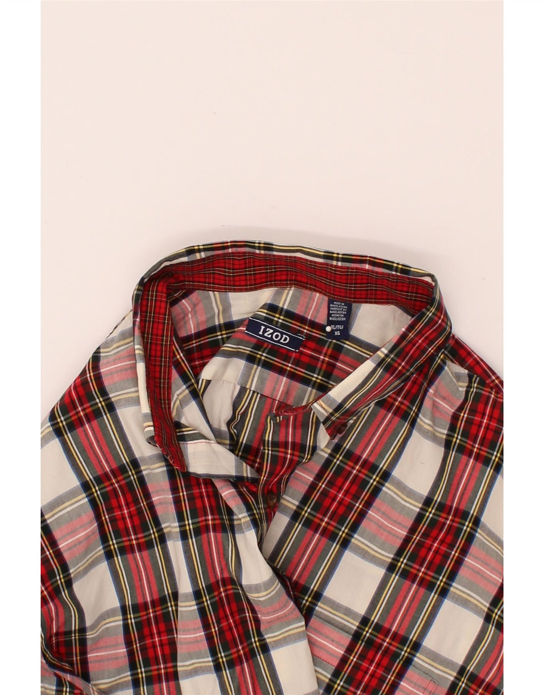 IZOD Mens Shirt XL Red Check Cotton Vintage Izod and Second-Hand Izod from Messina Hembry 
