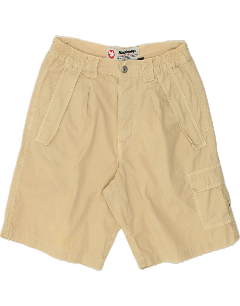 MURPHY & NYE Mens Cargo Shorts W30 Medium Beige Cotton | Vintage Murphy & Nye | Thrift | Second-Hand Murphy & Nye | Used Clothing | Messina Hembry 