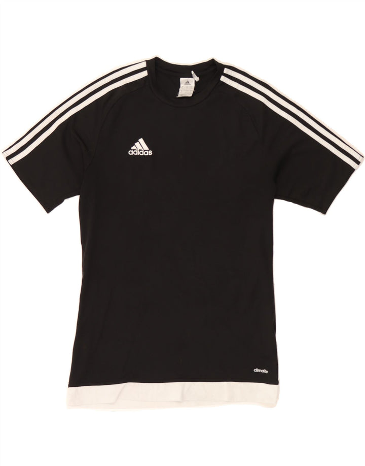 ADIDAS Mens Climalite T-Shirt Top Small Black Colourblock Polyester Vintage Adidas and Second-Hand Adidas from Messina Hembry 