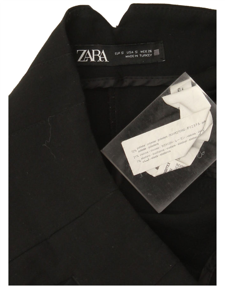 Zara Womens Tapered Chino Trousers Small W26 L27 Black Polyester