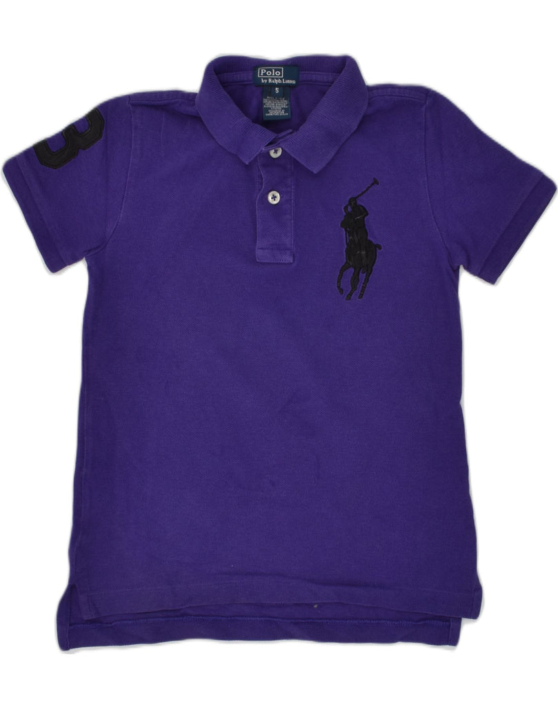 POLO RALPH LAUREN Boys Polo Shirt 4-5 Years Purple Cotton | Vintage Polo Ralph Lauren | Thrift | Second-Hand Polo Ralph Lauren | Used Clothing | Messina Hembry 