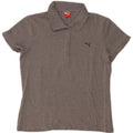 PUMA Womens Polo Shirt UK 14 Medium  Grey Cotton