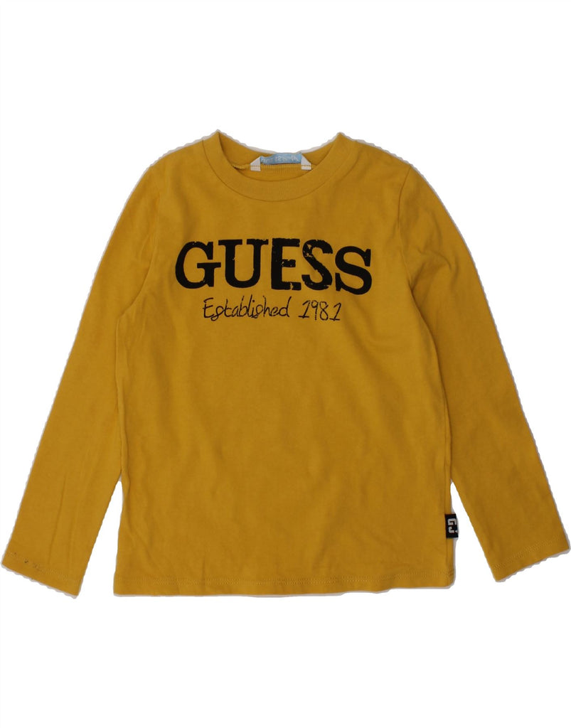 GUESS Baby Girls Graphic Top Long Sleeve 18-24 Months Yellow Cotton | Vintage Guess | Thrift | Second-Hand Guess | Used Clothing | Messina Hembry 