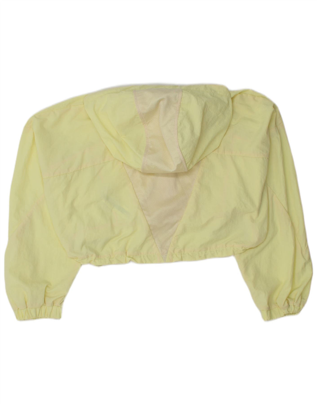 Zara Womens Oversized Crop Hooded Windbreaker Jacket UK 16 Large Yellow